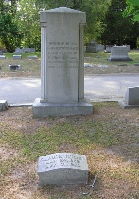 Claude Kitchin Grave site image. Click for full size.