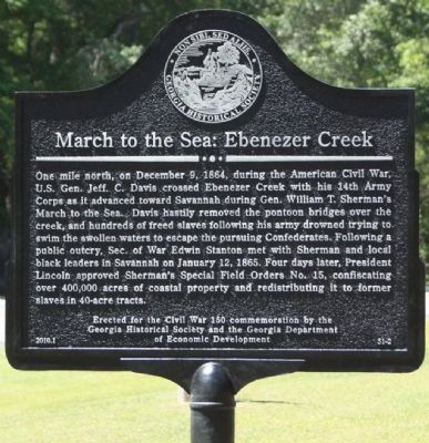 March to the Sea: Ebenezer Creek Marker image. Click for full size.