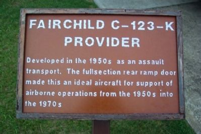 Fairchild C-123-K Provider Marker. Click for full size. Fairchild C-123-K Provider Marker image. Click for full size.