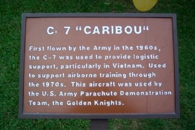 C-7 "Caribou" Marker. Click for full size. C-7 "Caribou" Marker image. Click for full size.