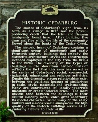 Historic Cedarburg Marker image. Click for full size.