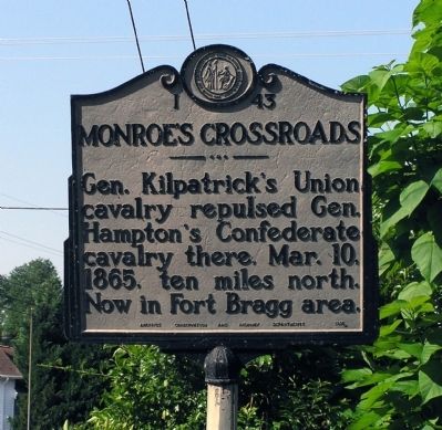 Monroe’s Crossroads Marker. Click for full size. Monroe’s Crossroads Marker image. Click for full size.
