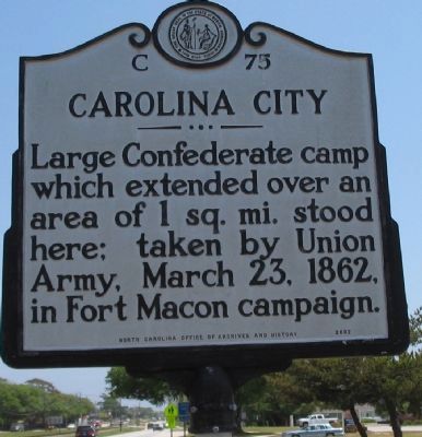 Carolina City Marker. Click for full size. Carolina City Marker image. Click for full size.