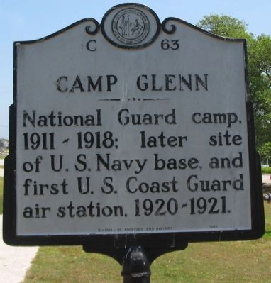 Camp Glenn Marker image. Click for full size.