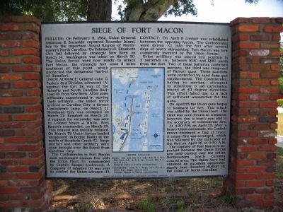Siege of Fort Macon Marker image. Click for full size.