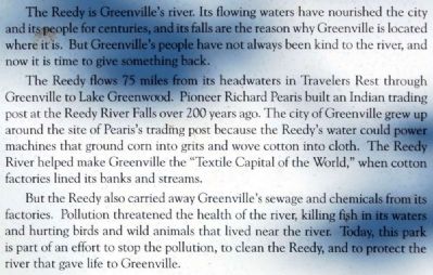 History of the Reedy River Marker. Click for full size. History of the Reedy River Marker image. Click for full size.