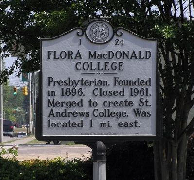 Flora MacDonald College Marker image. Click for full size.