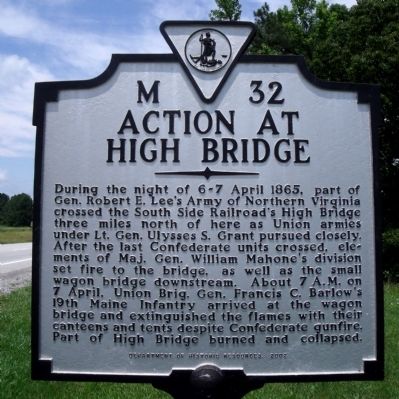 Action at High Bridge Marker image. Click for full size.