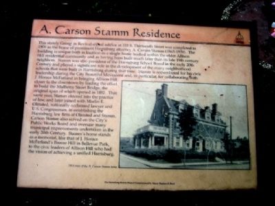 A. Carson Stamm Residence Marker image. Click for full size.