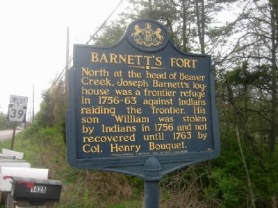 Barnett's Fort Marker. Click for full size. Barnett's Fort Marker image. Click for full size.