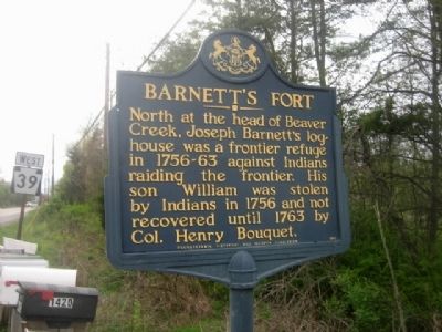 Barnett's Fort Marker image. Click for full size.