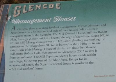 Glencoe Management Houses Marker image. Click for full size.