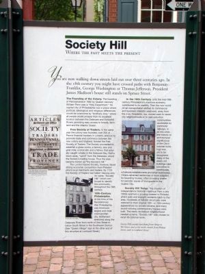 Society Hill Face of Marker image. Click for full size.