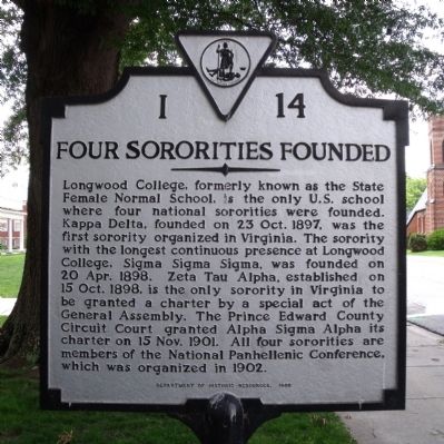 Four Sororities Founded Marker. Click for full size. Four Sororities Founded Marker image. Click for full size.