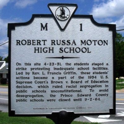 Robert Russa Moton High School Marker image. Click for full size.