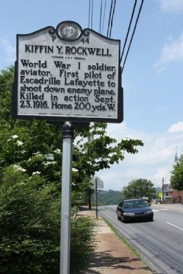 Kiffin Y. Rockwell Marker, looking north along Merrimon Avenue (US25) image. Click for full size.