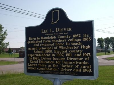 Side "B" - - Lee L. Driver Marker image. Click for full size.