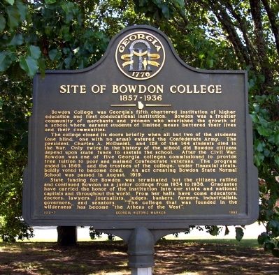 Site of Bowdon College Marker. Click for full size. Site of Bowdon College Marker image. Click for full size.
