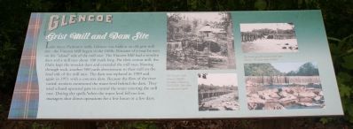 Glencoe - Grist Mill and Dam Site Marker. Click for full size. Glencoe - Grist Mill and Dam Site Marker image. Click for full size.