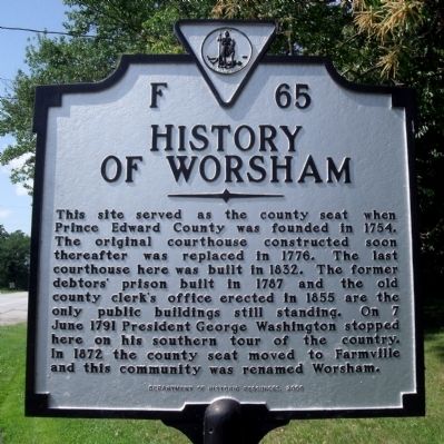 History of Worsham Marker image. Click for full size.