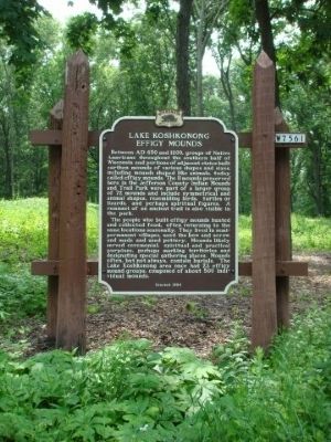 Lake Koshkonong Effigy Mounds Marker image. Click for full size.