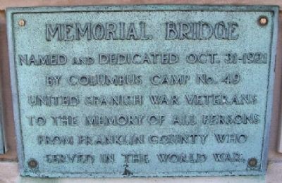 Memorial Bridge Marker. Click for full size. Memorial Bridge Marker image. Click for full size.