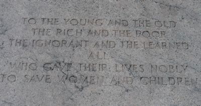 Titanic Memorial Marker - south face image. Click for full size.