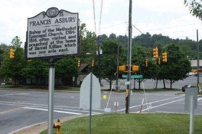 Francis Asbury Marker at Beaverdam Road and Merrimon Avenue (US 25) intersection image. Click for full size.