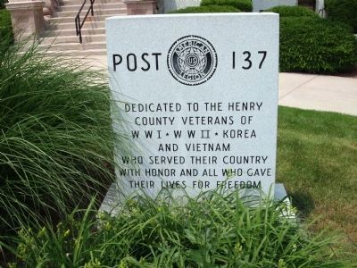Dedicated to the Henry County Veterans Marker image. Click for full size.