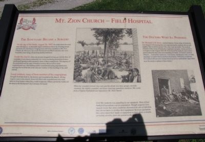 Mt. Zion Church - Field Hospital Marker image. Click for full size.