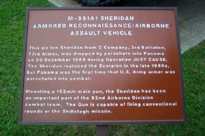 M-551A1 Sheridan Armored Reconnaissance/Airborne Assault Vehicle. Click for full size. M-551A1 Sheridan Armored Reconnaissance/Airborne Assault Vehicle image. Click for full size.