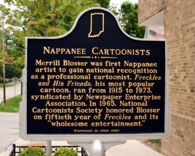Nappanee Cartoonists Marker. Click for full size. Nappanee Cartoonists Marker image. Click for full size.