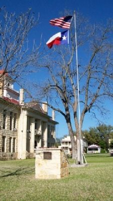 Blanco County Veterans Memorial Flagpole and Marker image. Click for full size.