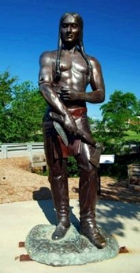 Linky Stone Park Statue -<br>Cherokee image. Click for full size.