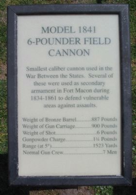 Model 1841 6-pounder Field Cannon Marker image. Click for full size.
