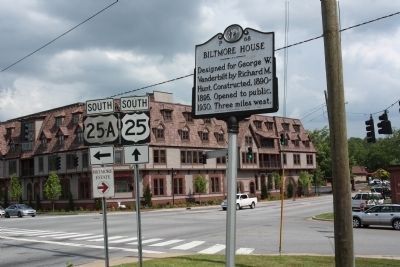 Biltmore House Marker at McDowell St. (U.S. 25) and Biltmore Estate Drive image. Click for full size.