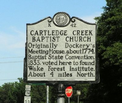 Cartledge Creek Baptist Church Marker image. Click for full size.