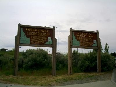 Markers Next to the Perrine Bridge in Twin Falls image. Click for full size.