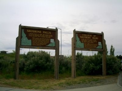 Markers Next to Perrine Bridge in Twin Falls image. Click for full size.