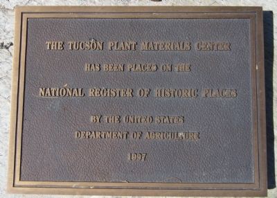 The Tucson Plant Materials Center Marker image. Click for full size.