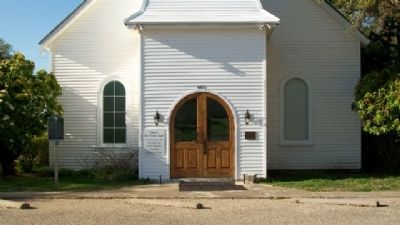 First Christian Church Entrance and Marker image. Click for full size.