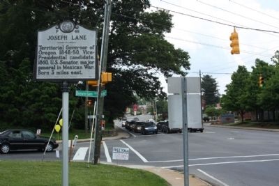 Joseph Lane Marker at intersection Merrimon Avenue and Beaverdam Road image. Click for full size.