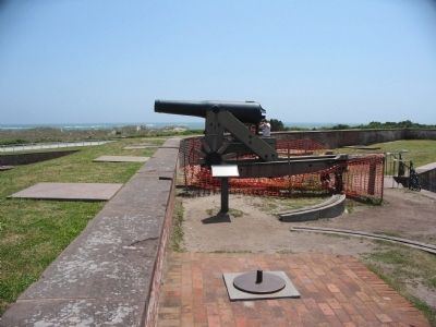 Replica 32-pounder and Marker. Click for full size. Replica 32-pounder and Marker image. Click for full size.