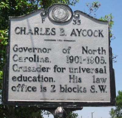 Charles B. Aycock Marker image. Click for full size.