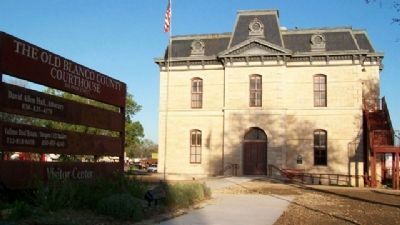 Old Blanco County Courthouse and Marker image. Click for full size.