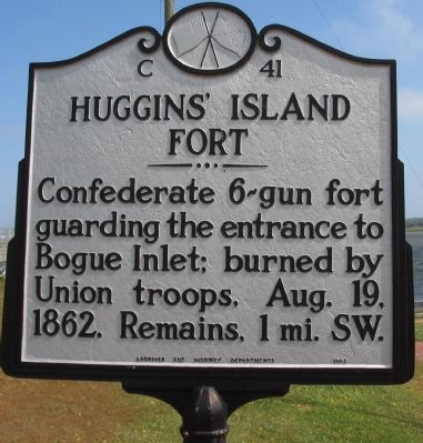 Huggins' Island Fort Marker. Click for full size. Huggins' Island Fort Marker image. Click for full size.