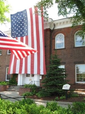 The Great Fire of 1895 Marker in front of Ridgefield Town Hall image. Click for full size.