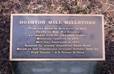 Houston Mill Millstone Marker image. Click for full size.