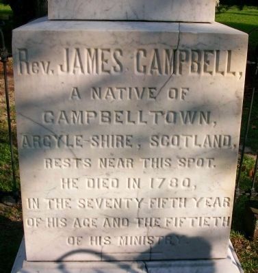 Rev. James Campbell Gravesite image. Click for full size.