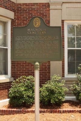 Magnolia Cemetery Marker. Click for full size. Magnolia Cemetery Marker image. Click for full size.